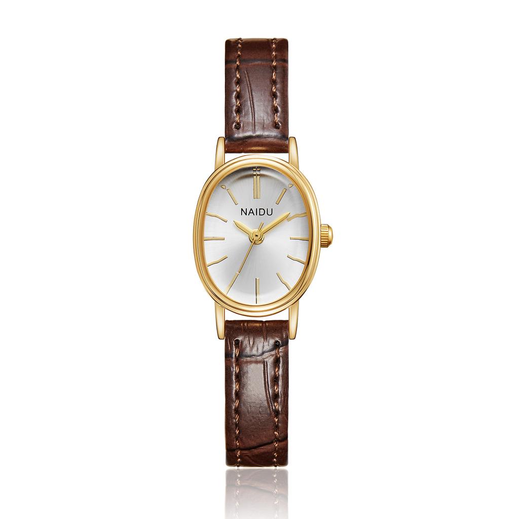 Elegant and Fashionable Ladies Watch Simple Smooth Dial Oval Case Ladies Quartz Watch