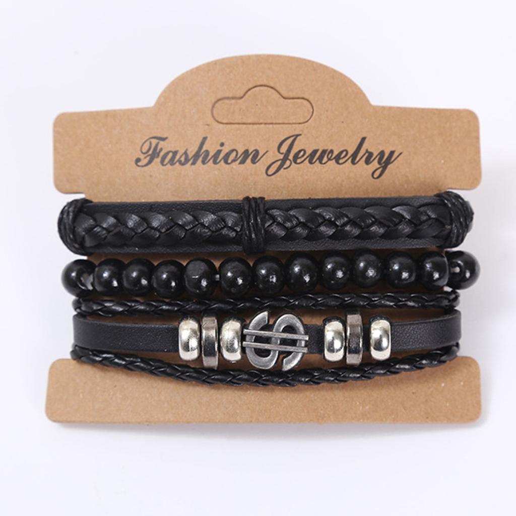 Leather Bracelet Diy Braided Bracelet Four-piece  Bracelet Joker Bracelet Women's
