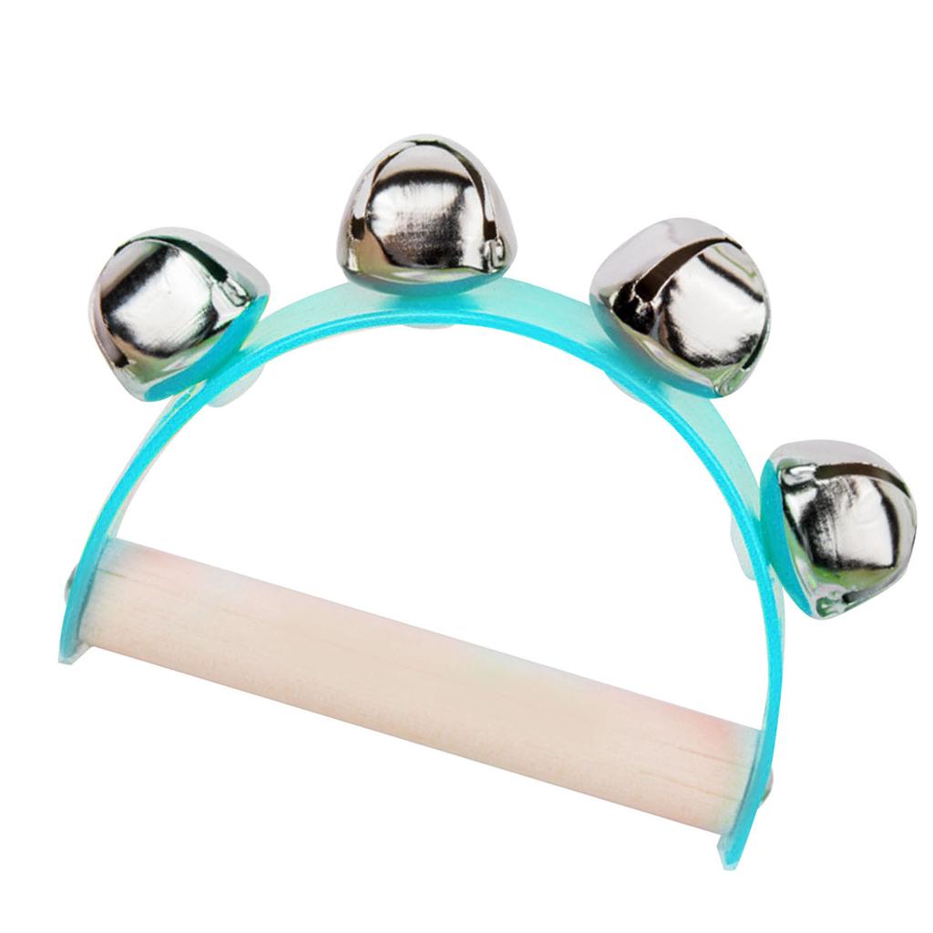 Jingle Bell Toy Handle Bells Wooden Ergonomic Design Bright Color Early Education Kids Musical Toy