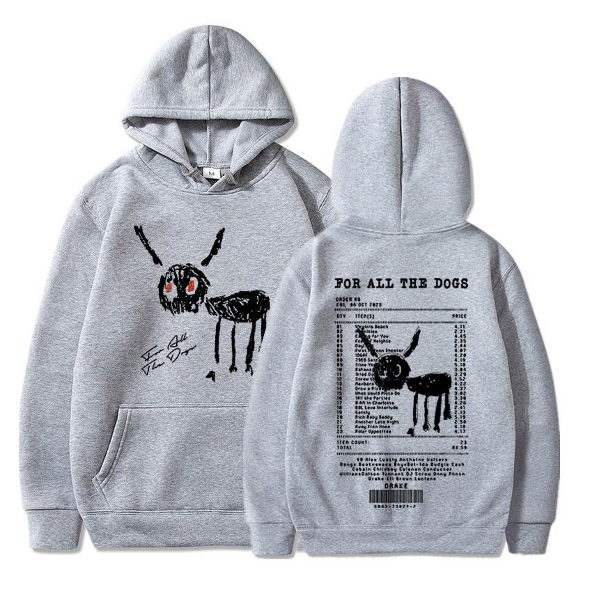Vintage Rapper Drake for All The Dogs Hoodie Men's Fashion Hip Hop Sweatshirts Vintage Casual Oversized Hoodies Streetwear Y2K