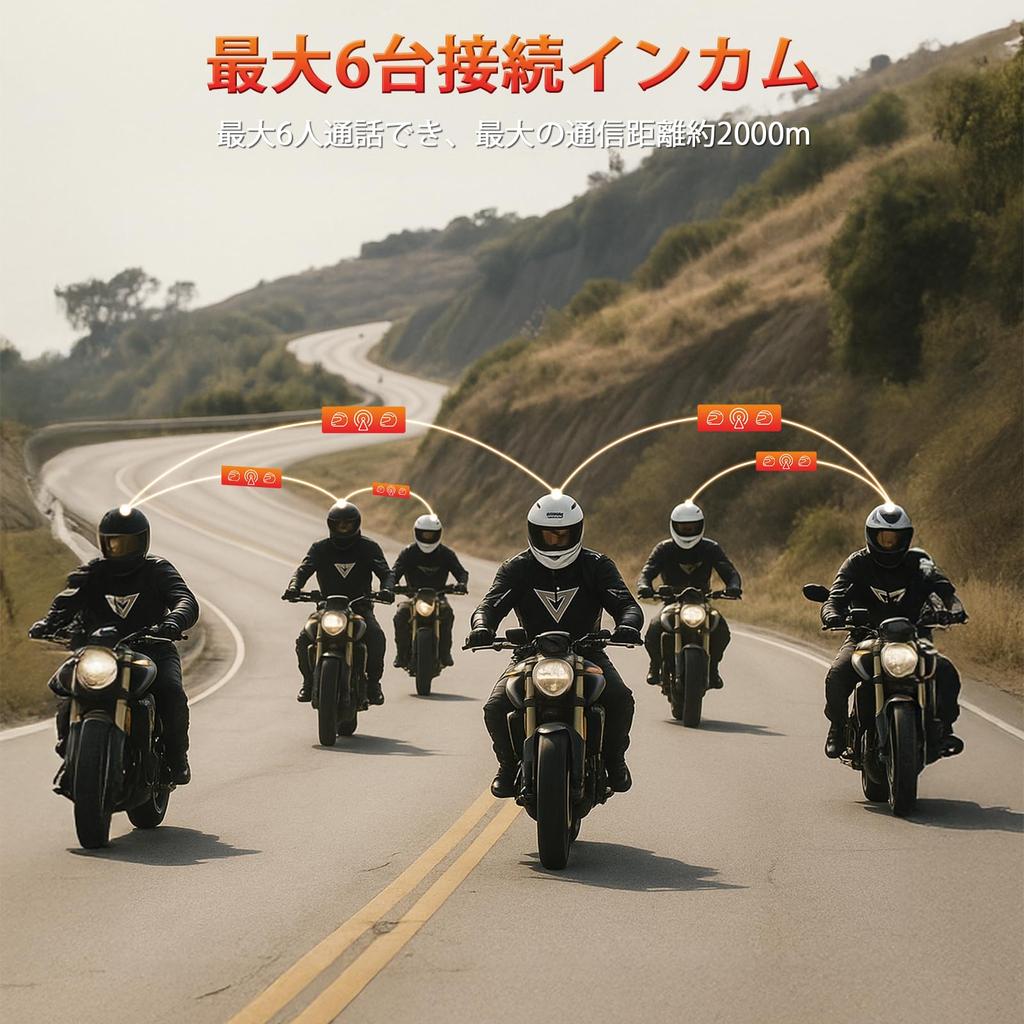 Kitazawa Shoji Motorcycle Simultaneous Bluetooth DSP CVC Noise HIFI Sound Helmet Music Voice Command IP67 Waterproof and 900mAh 2000m Communication