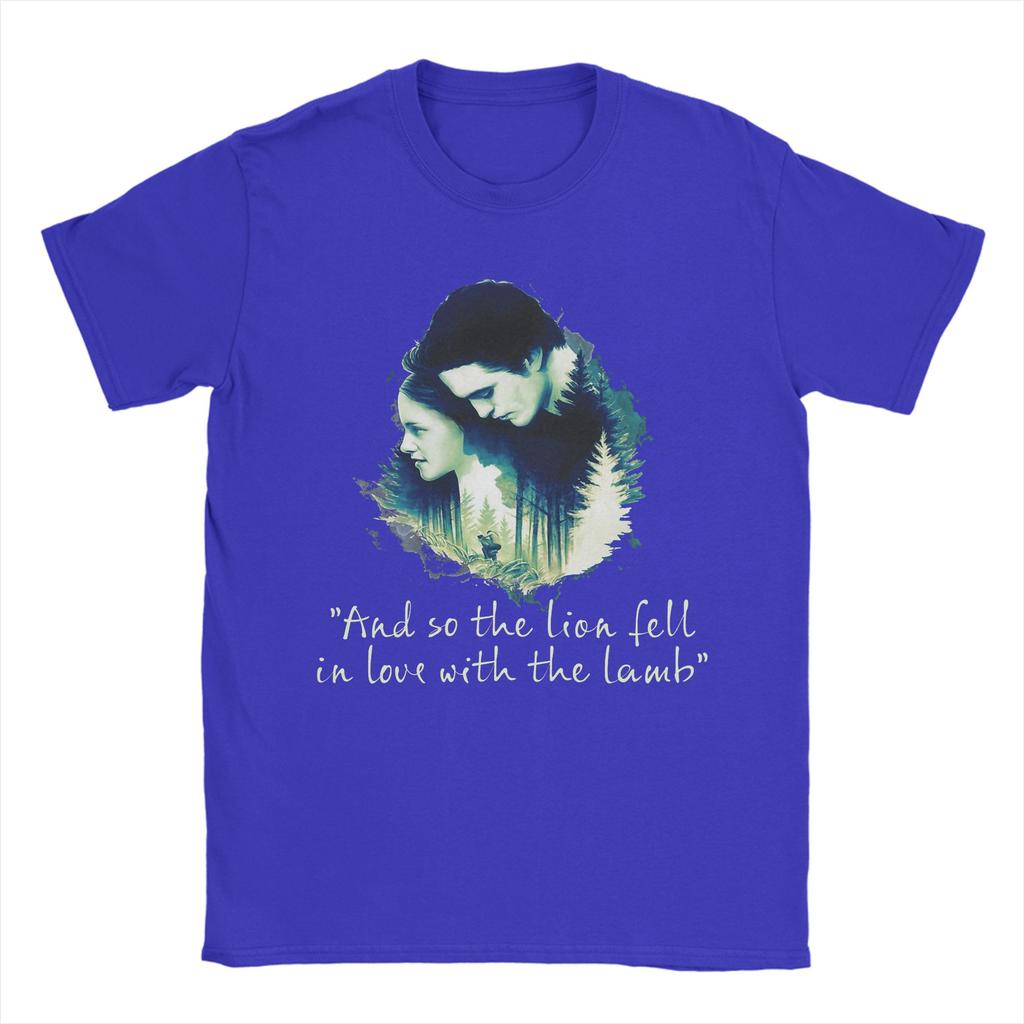 Men's T-Shirt Twilight Movie Edward and Bella Vintage Cotton Tees Short Sleeve  T Shirts O Neck Tops Plus Size