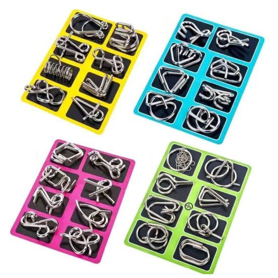 20/25/30/32/40Pcs/Set Metal Puzzle Ring Brain Teaser 3D Wire Puzzle Game Kids Adults