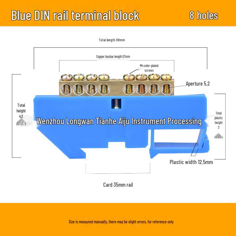 6-14 Hole DIN Rail Copper Busbar Distribution Box & Neutral Terminal Block