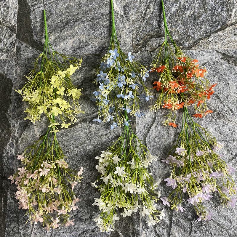 Silk 5 Stem Orchid Floral Arrangement For Living Room And Event Decoration Gift