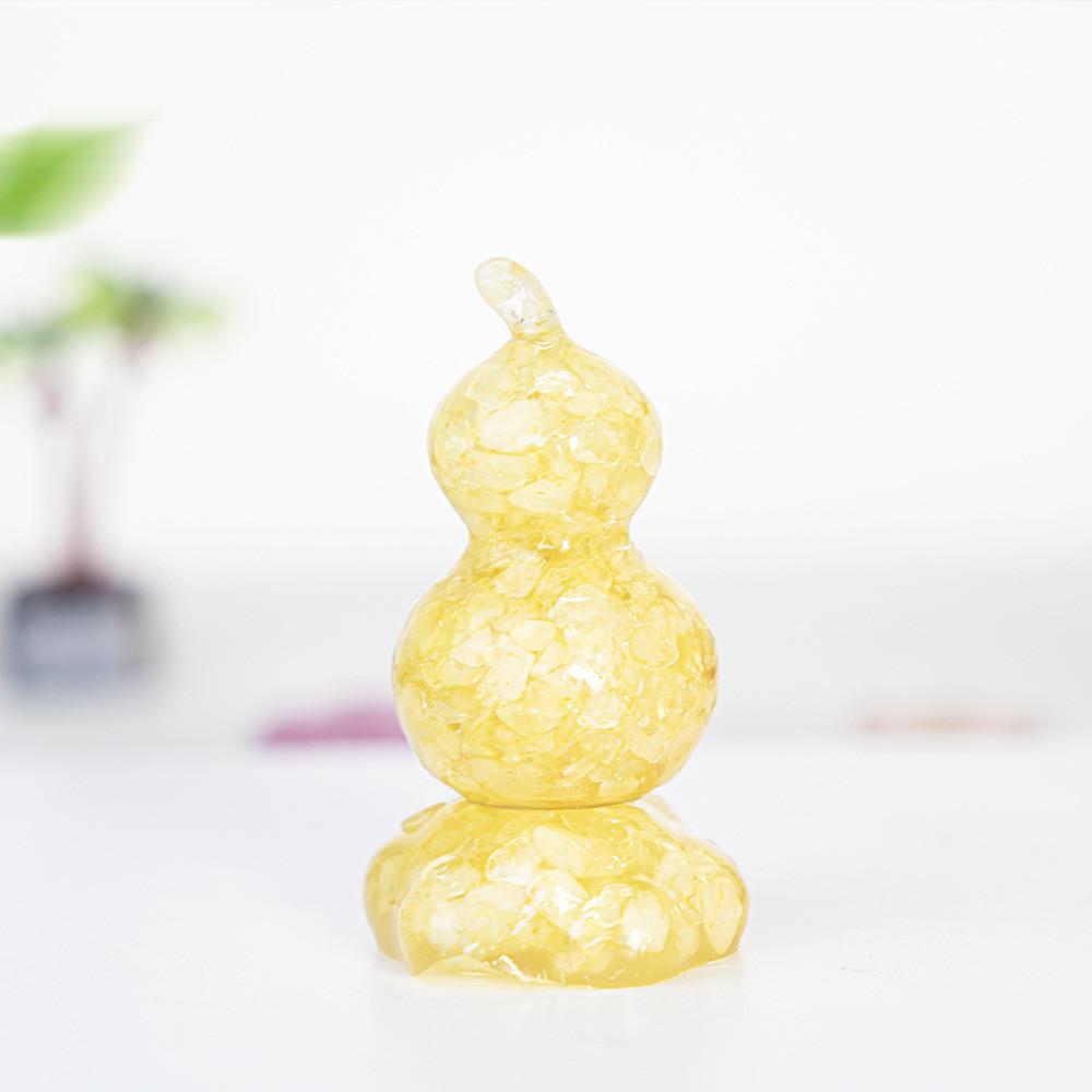 Resin Filled Natural Crystal Gourd Ornaments For Home Decor Gift Ideas