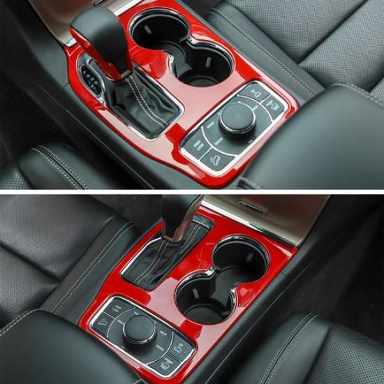 Interior Gear Shift Box Panel Cover Beael Trim For Jeep Grand Cherokee 2016+ Red