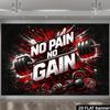 2D No Pain No Gain Fitness-Hintergrund Hantel Fitnessstudio Fotoautomaten-Hintergrund