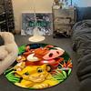 Beautiful Lion King Cub Friends Jungle Floor Mat, Sunny Yellow Vintage Feel, Cute Companion for Baby Nursery and Play Area with Calm
