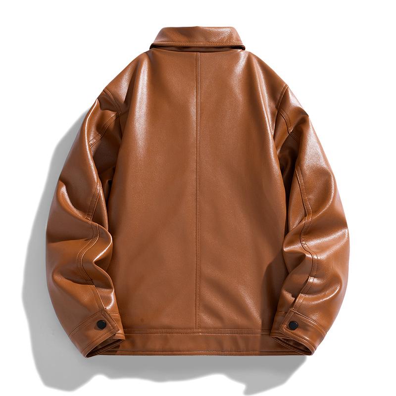 Men's PU Leather Motorcycle Jacket - Spring & Autumn Casual Style