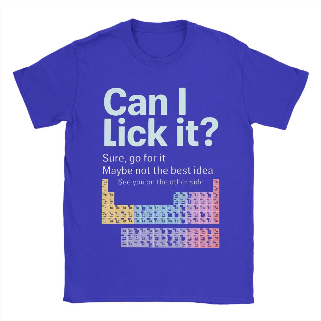 Can I Lick It Periodic Table Science T Shirt Men Women Cotton Novelty T-Shirt Crew Neck  Tees Short Sleeve Clothes Plus Size