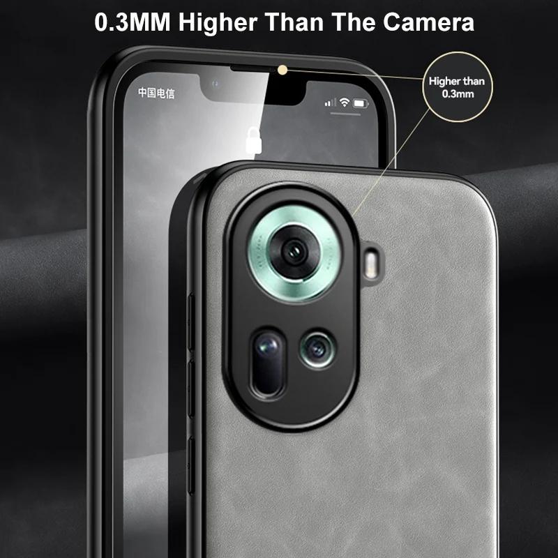 Luxury Leather Case For OPPO Reno 12 11 10 9 8 7 Pro Plus Find X6 X5 Lite Pro Cover With Metal Plate Support Car Hold