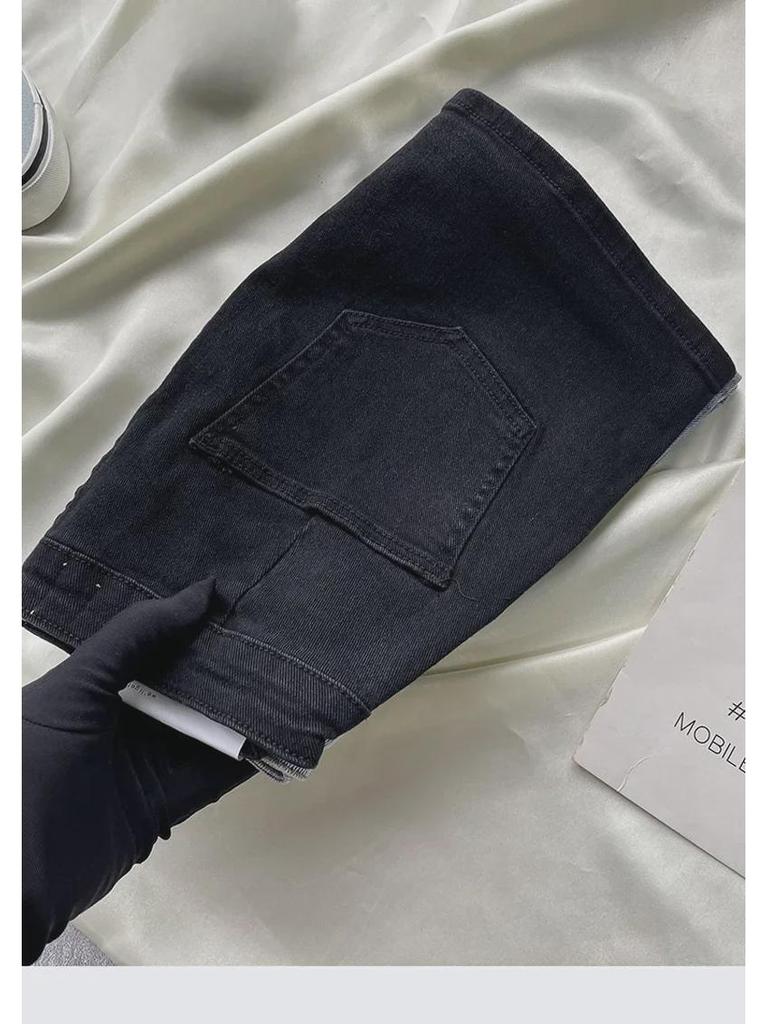 Women's High Waist Denim Shorts - Summer 2022, Slim Fit, A-Line, Elastic, Internet Celebrity Style