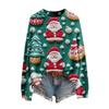JXX-YZH-YT2 Christmas Popular Round Neck Pullover Printed Sweater European and American Fair Island Retro Christmas Tree
