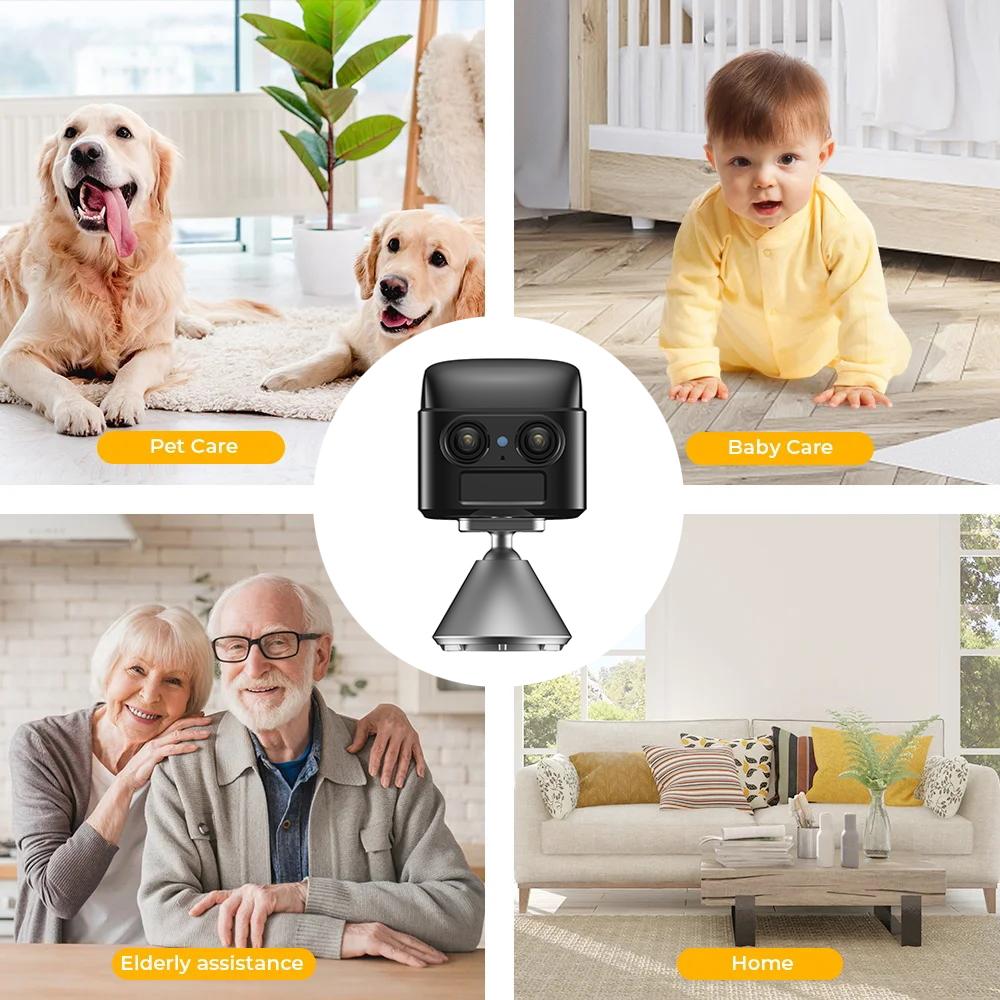 5MP Mini 4G Security Camera SIM Card WiFi Ultra HD Surveillance Camera 4000mAh Battery Low Power Voice Intercom CCTV Camcorder