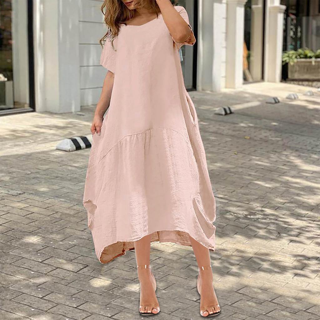 Dámské šaty Šaty s krátkým rukávem Dámské šaty Plus size Maxi šaty pro ženy