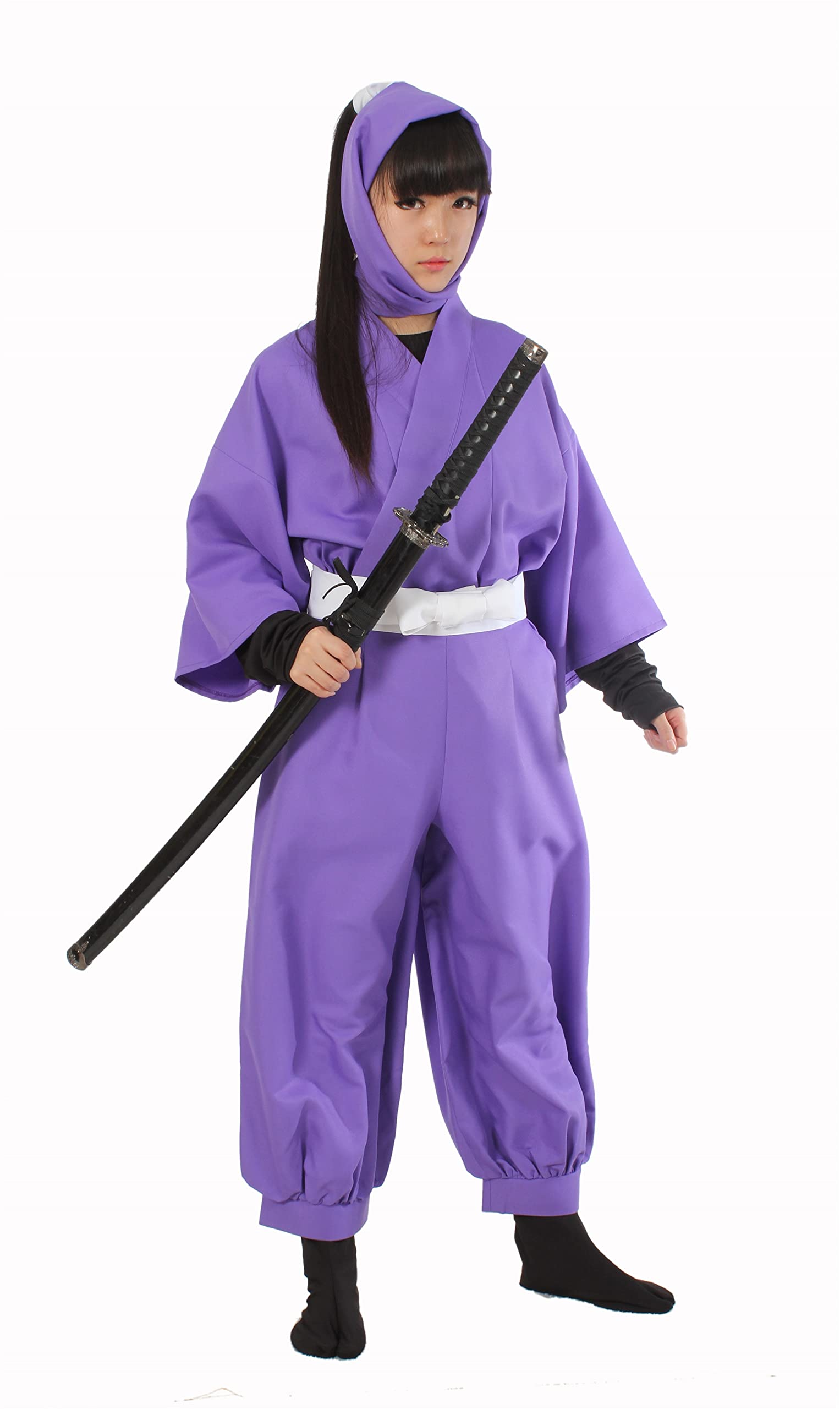 

WELLERS Академия Ниндзя Нинтама Пятый класс Бесплатный Косплей Костюм Набор (Светло-фиолетовый) Форма, Размер, фиолетовый