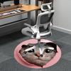 1PC Kitten Heart Office Round Area Rug, Indoor Mat Suitable ForOffice, Under Office Chairs Bedroom Living Room Home Decor, Room Deco,  F018