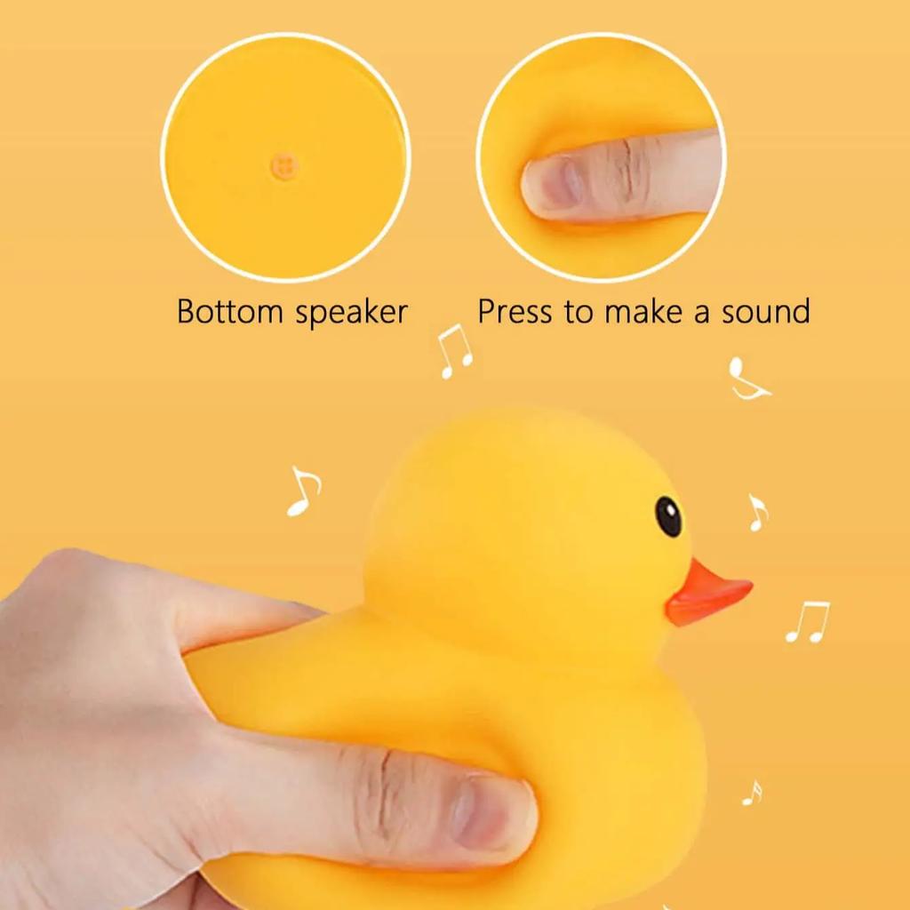 5Pcs Cute Duck Swimming Water Toys For Children Soft Rubber Float Squeeze Sound Squeaky Bathing Toy For Baby Bath Toys