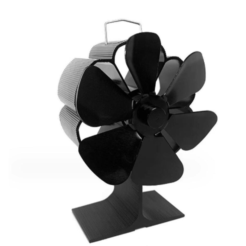 Heat Powered Fireplace Fan 6 Blade Auto Start Aluminum Alloy Under 25dB Silent Thermal Fan for Stove Accessories