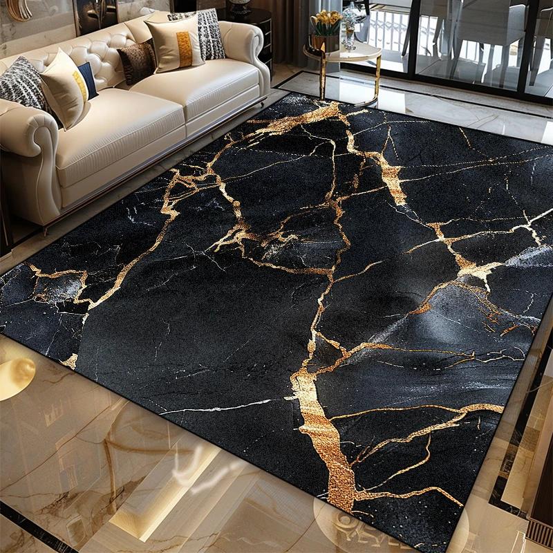 

Nordic Marble Art Design Carpet Large Area Living Room Decoration Rug Non-slip Bedroom Lounge Rugs Washable Coffee Table Mat 60x90cm