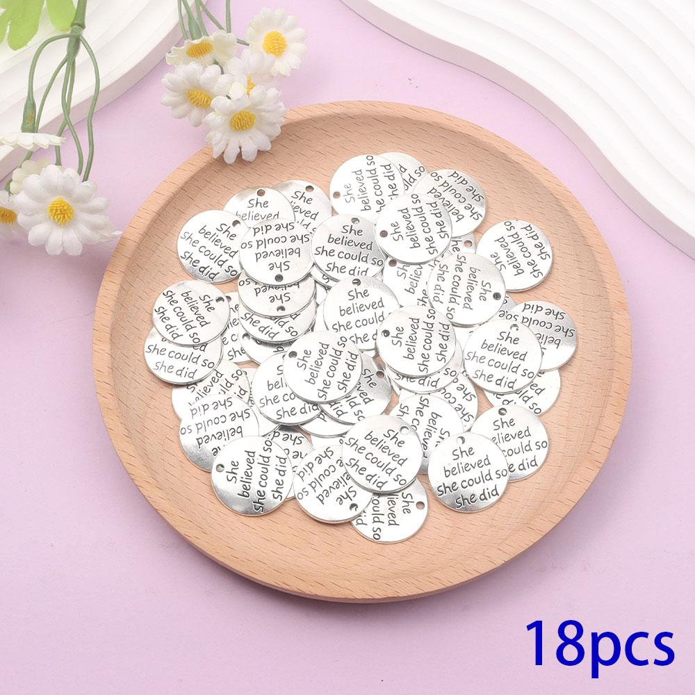 6/12/18pcs alloy. She believed she could make letter pendants, so she made a DIY information pendant,