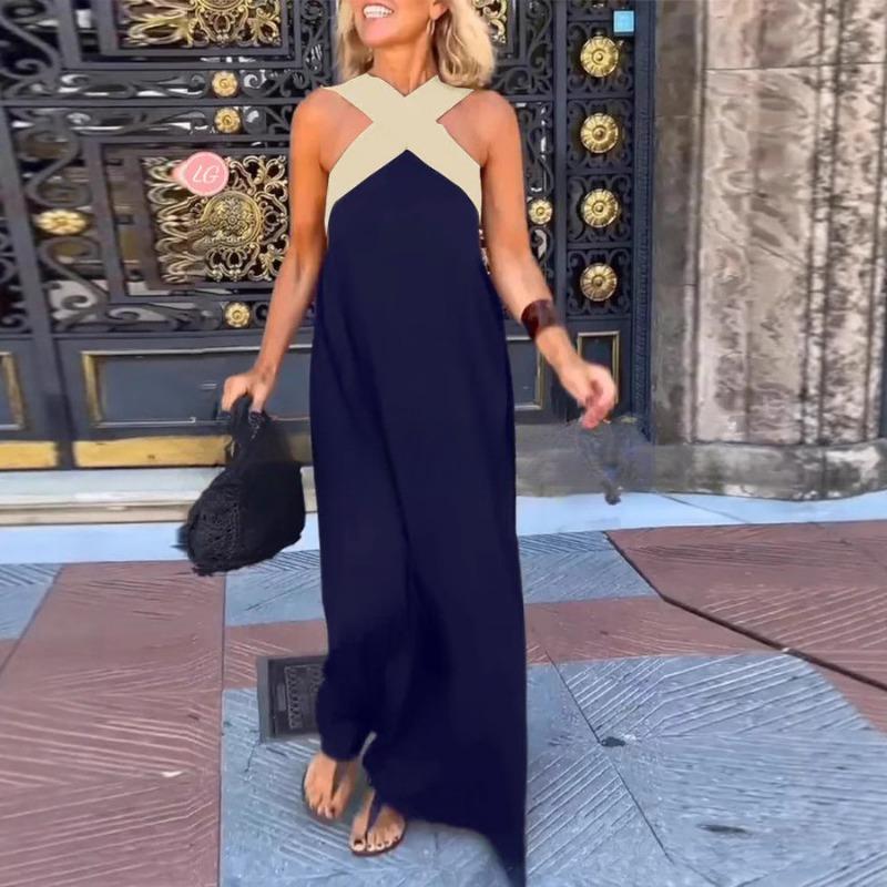 Sommer neuer Stil Damen langer Rock, ärmelloses gekreuztes sexy schönes Rückenkleid MC6837