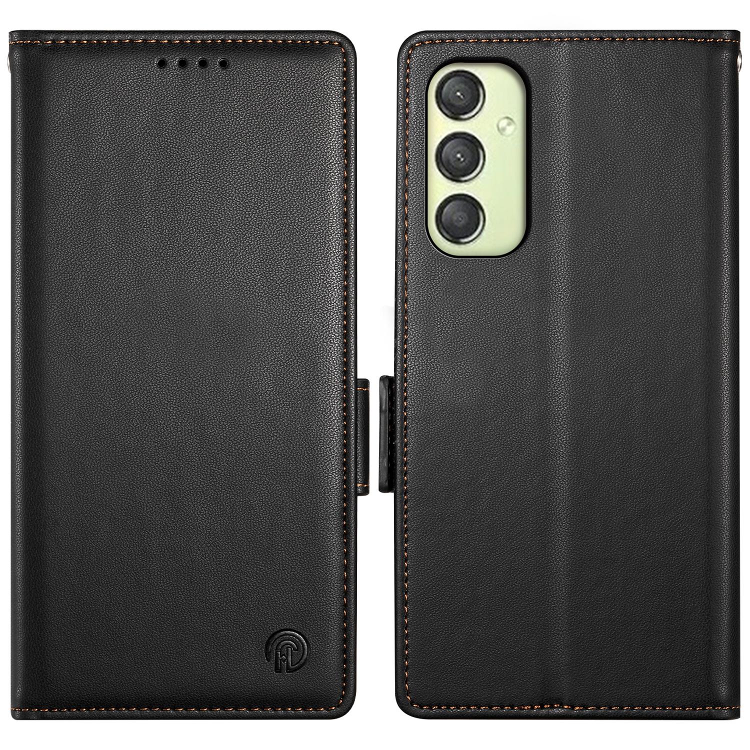 

DF-010 For Samsung Galaxy A25 5G (Global) (161.0 X 76.5 X 8.3mm) Case PU Leather Stand Cell Phone Stand Cover Black