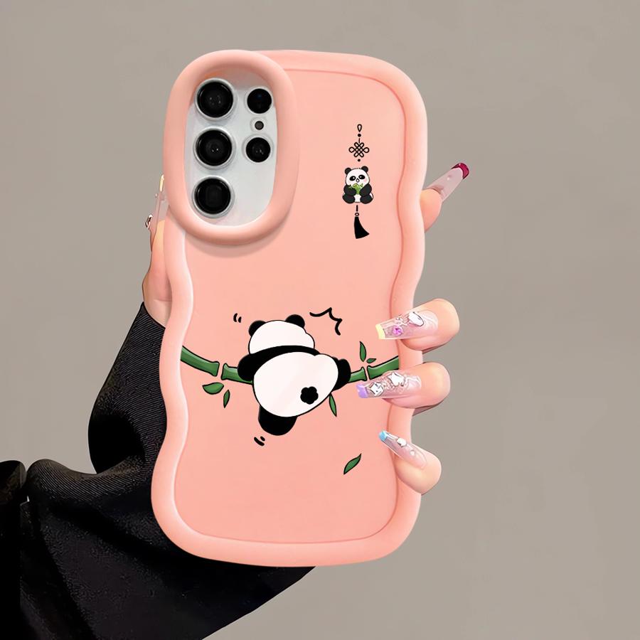 Cartoon Cute Panda Soft Phone Cover Case for Samsung Galaxy S21 S25 A26 S23 Plus S22 Ultra S20 FE A25 S24 A36 A54 A35 A34 A24