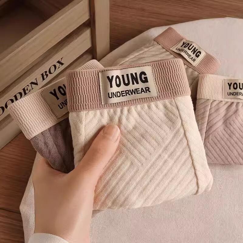 FitonTon Men's 7A Antibacterial Cotton Boxer Briefs 3-Pack