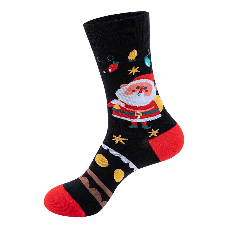Trendy Christmas Mid-Calf Socks - Santa & Reindeer Festive Gifts for Autumn & Winter