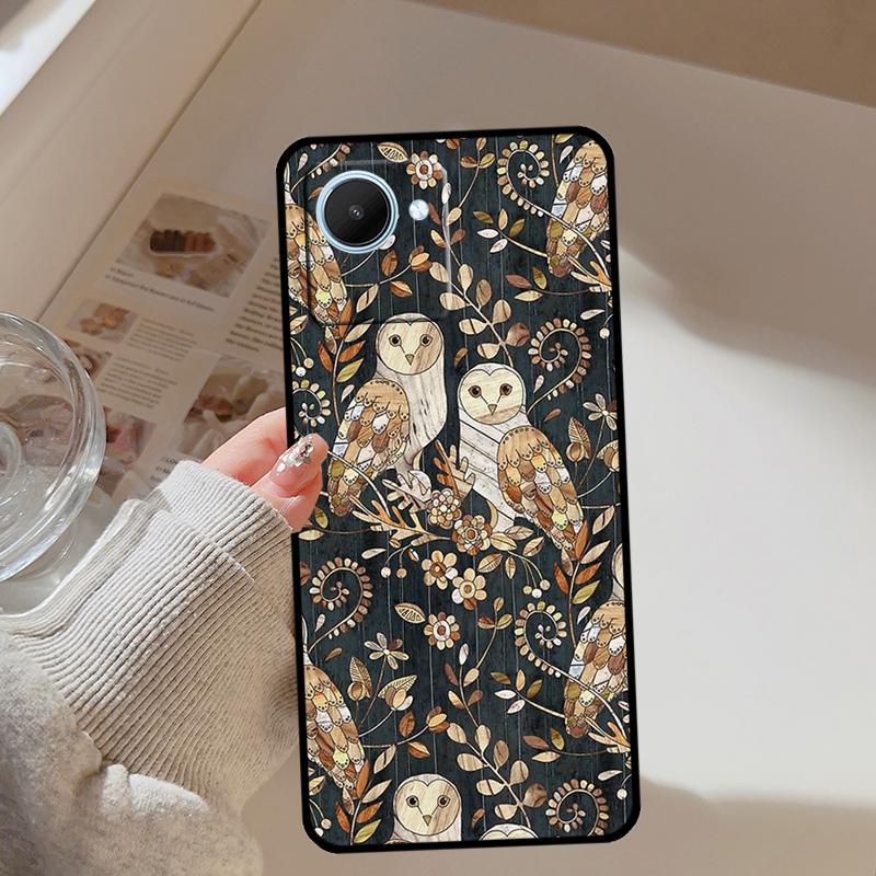 Eulenmuster für Realme 13 12 10 11 14 Pro Plus GT 6T 6 5 GT7 Pro C61 C55 C53 C51 C21Y C25S C75 C67 Hülle