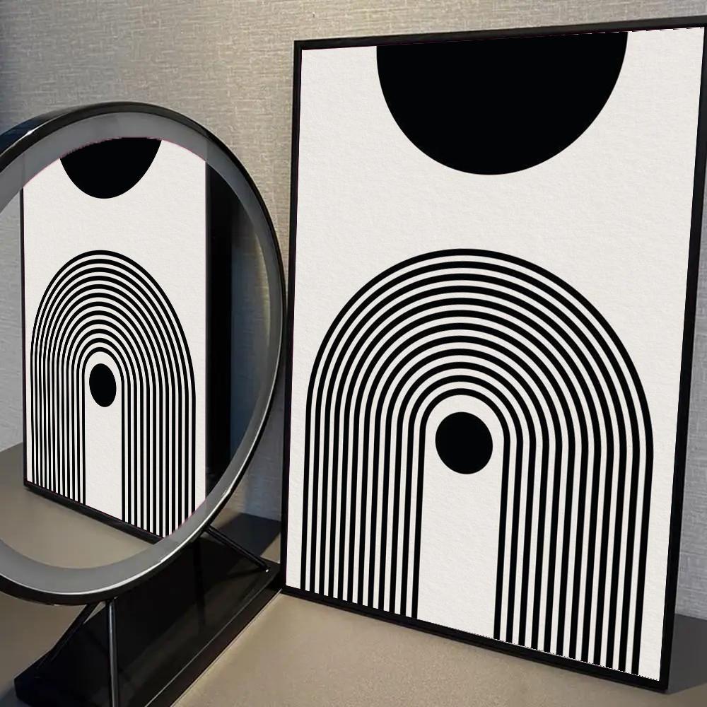 Bauhaus Black And White Lines Modern Poster  Coffee House Bar Room Wall Decor