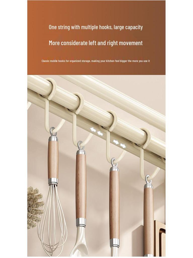 Stainless Steel Wall-Mounted Kitchen Hook & Pot Lid Rack with Knife Holder.