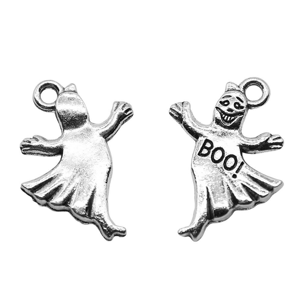 

Цвет античного серебра. Бу! Подвески-призраки на Хэллоуин 15x20 мм Бренд: WYISYWG 10 предметов религиозных украшений