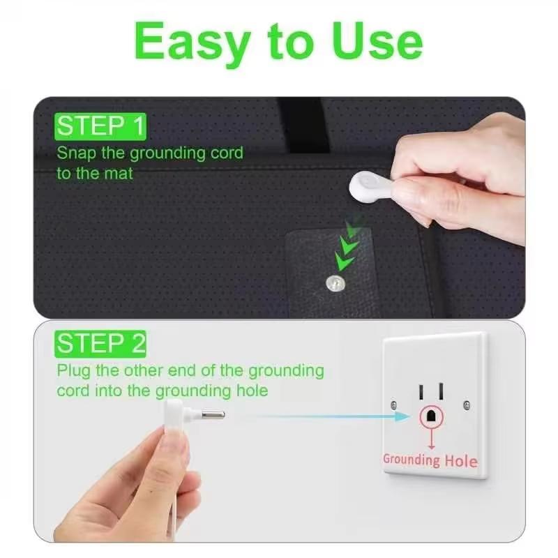 Covoraș de împământare de 27×76 inch pentru un somn mai bun, ameliorarea durerii și reducerea stresului - Covoraș de împământare cu cablu de împământare, ideal pentru somn