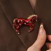 Chinese New Year Zodiac Horse Head Brooch Horse Year Metal Pony Badge Pin Zodiac Animal Pins  Gift