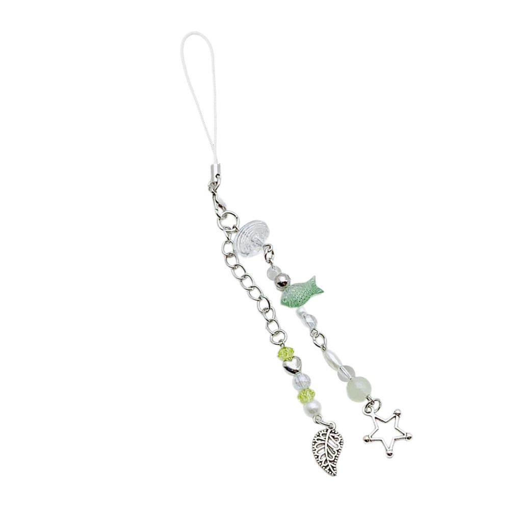 Handyanhänger aus Acryl und Legierung, farbenfroher Perlen-Schlüsselanhänger, stilvoller Taschenanhänger für den täglichen Gebrauch und zum Verschenken