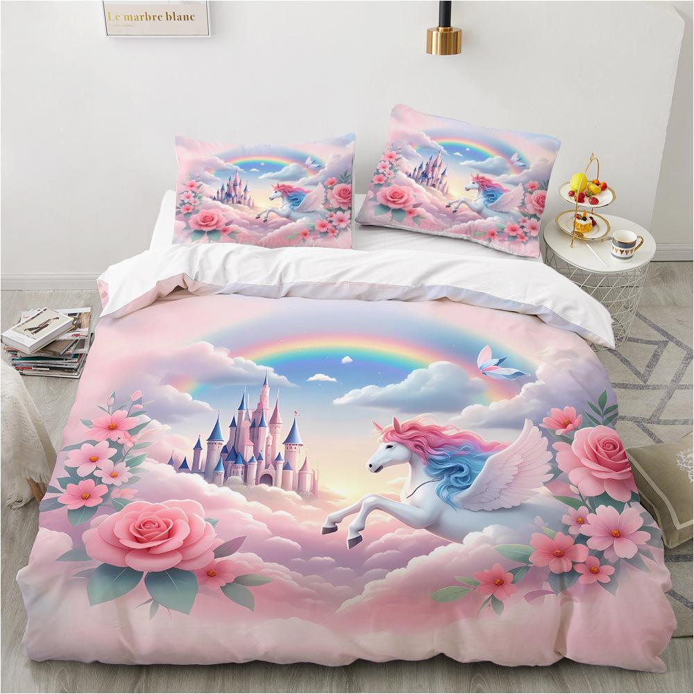2/3pcs bedding set Digital Print Comfortable Duvet Cover for Home Bedroom Decoration, 1 Duvet Cover and 2pillowcase with Zippers