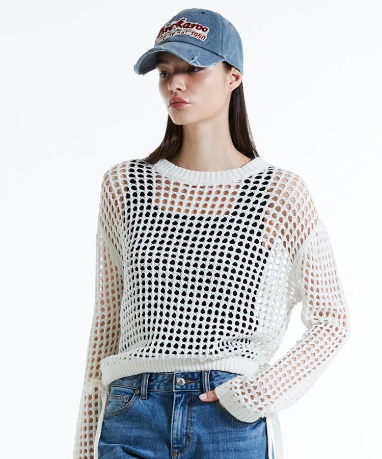 Burkeru Women S Scallop Loose Fit Knit White White_F