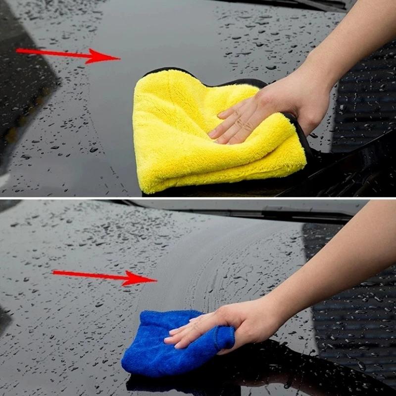 10Pcs Soft Car Microfiber Cleaning Towels Double Layer Drying Towel Car Care Cloth Detailing Washing Towels Car Cleaning Tools