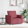 Extendable Sleeper Sofa Single Burgundy Red 90 X 165 X 87 Cm Fabric