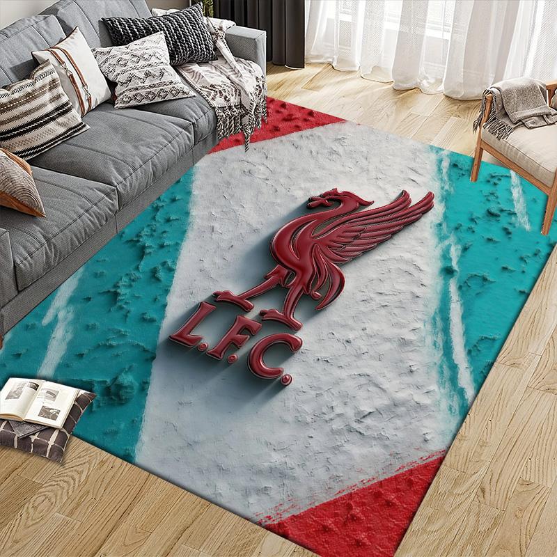Liverpool Football Club Flanellmuster Quadratischer Teppich, Läufer, Teppich für Wohnzimmer Schlafzimmer Sofa Spielzimmer Dekor, Rutschfeste Fußmatte