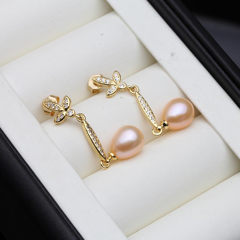 

Genuine Original Freshwater Pearl Earring Woman,Bridal 925 Silver Pearl Earrings Jewelry Wife Mother in Law Birthday Gift White