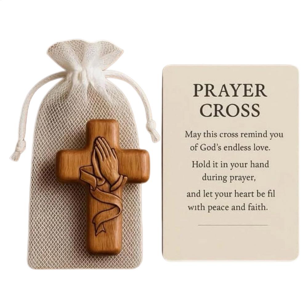 Small Crosses for Pocket Prayers Handheld Praying Crosses Handmade Wooden Crucifix for Daily Devotion Spiritual Seekers