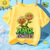 Mode Street Style 3-12J Sommer Rundhals T-Shirt für Jungen Mädchen Lässig Tägliche Kleidung Plants Vs Zombies Niedlich Kawaii Cartoon