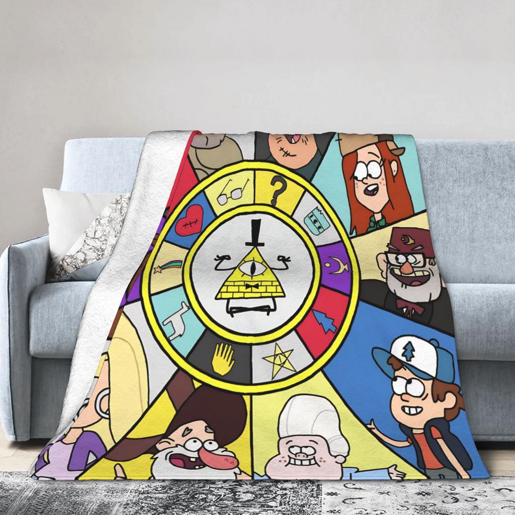 Gravity Falls Anime Deky Flanelový Textilní Dekor Prodyšná Teplá Přehozovádeka pro Lůžkoviny Cestovní Přehozy