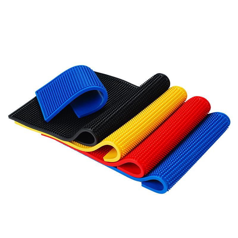 Rectangular Thickened Black Non-slip Waterproof PVC Rubber Bar Coaster Mat