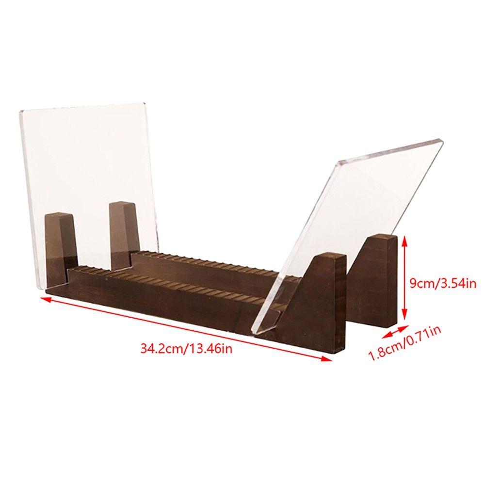 Retro Solid Walnut Vinyl Record Holder Space Saving Adjustable Record Stand Portable CD Racks