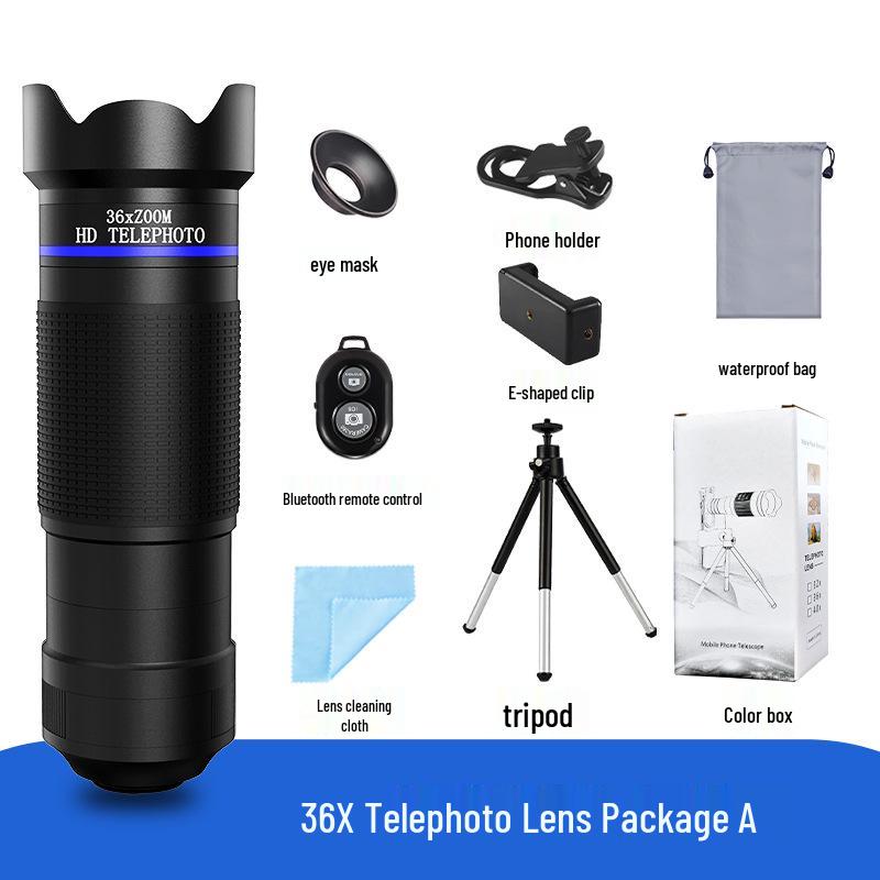 36x Telelens voor Mobiel: HD Monoculair met Breed Zicht voor Concerten, Vissen en Live Streaming
